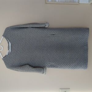 Medium Promod Gray Quilted Elbow Length Sleeve Dress